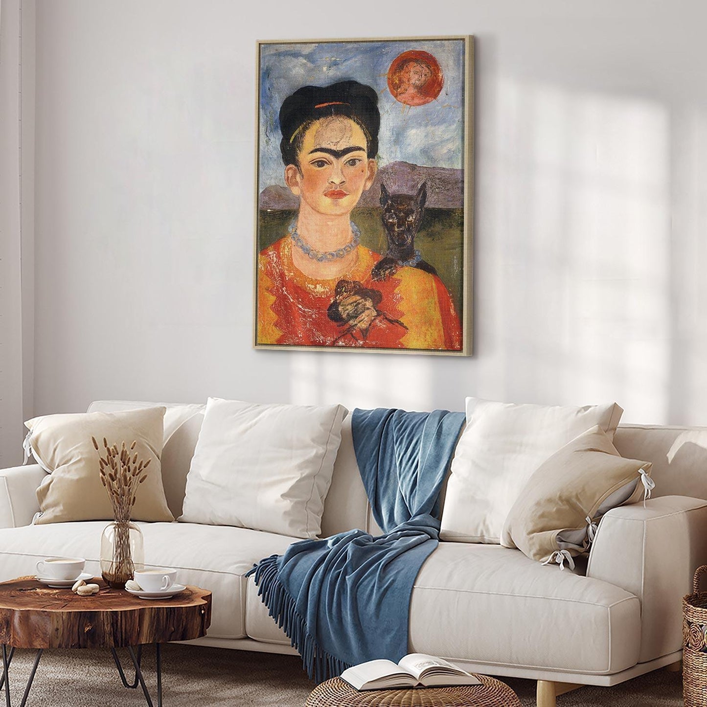 Leinwandbild - Frida Kahlo – Self-Portrait with Diego on My Breast
