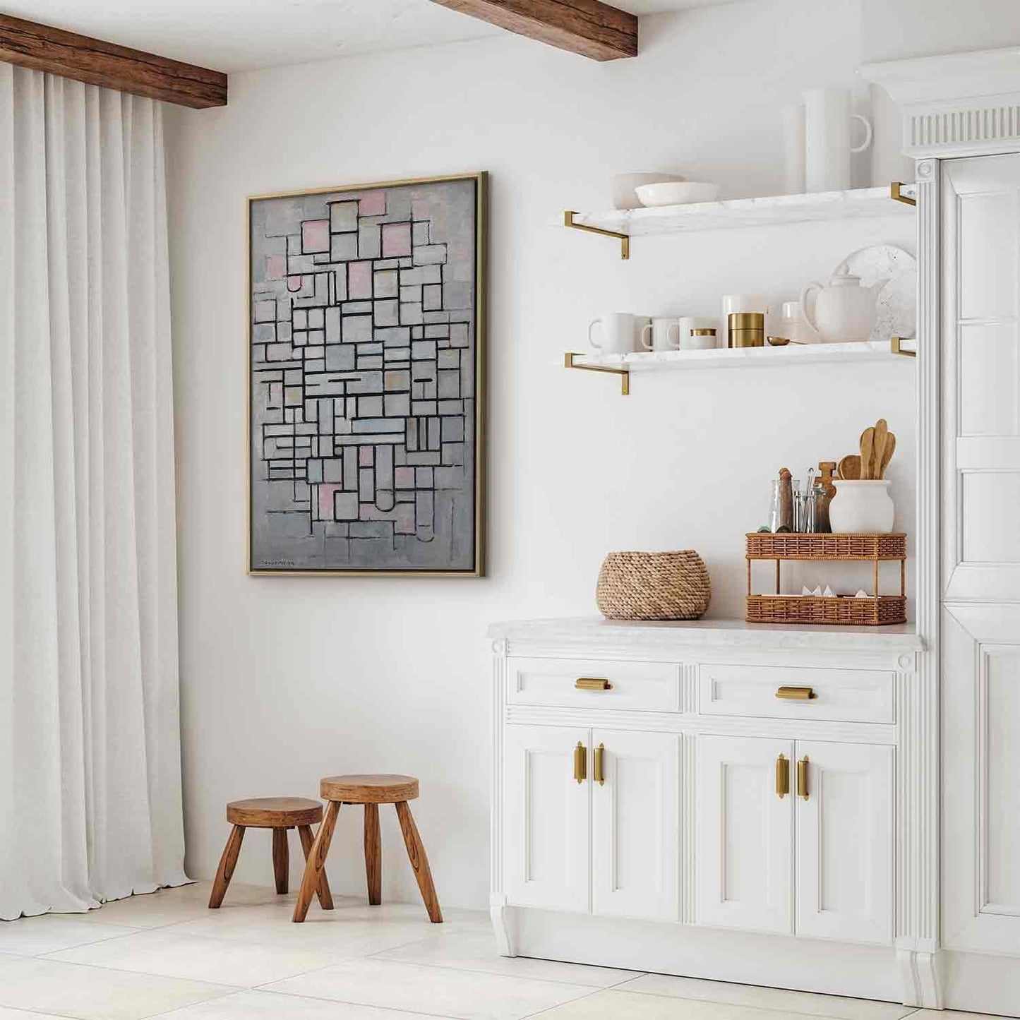 Leinwandbild - Piet Mondrian – Composition No IV