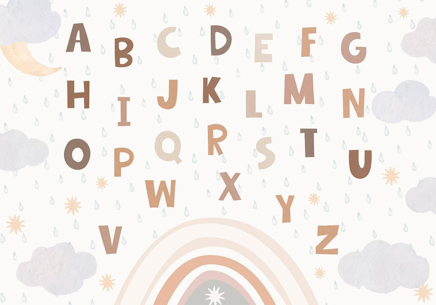 Fototapete - Letters in Soft Colours Artgeist