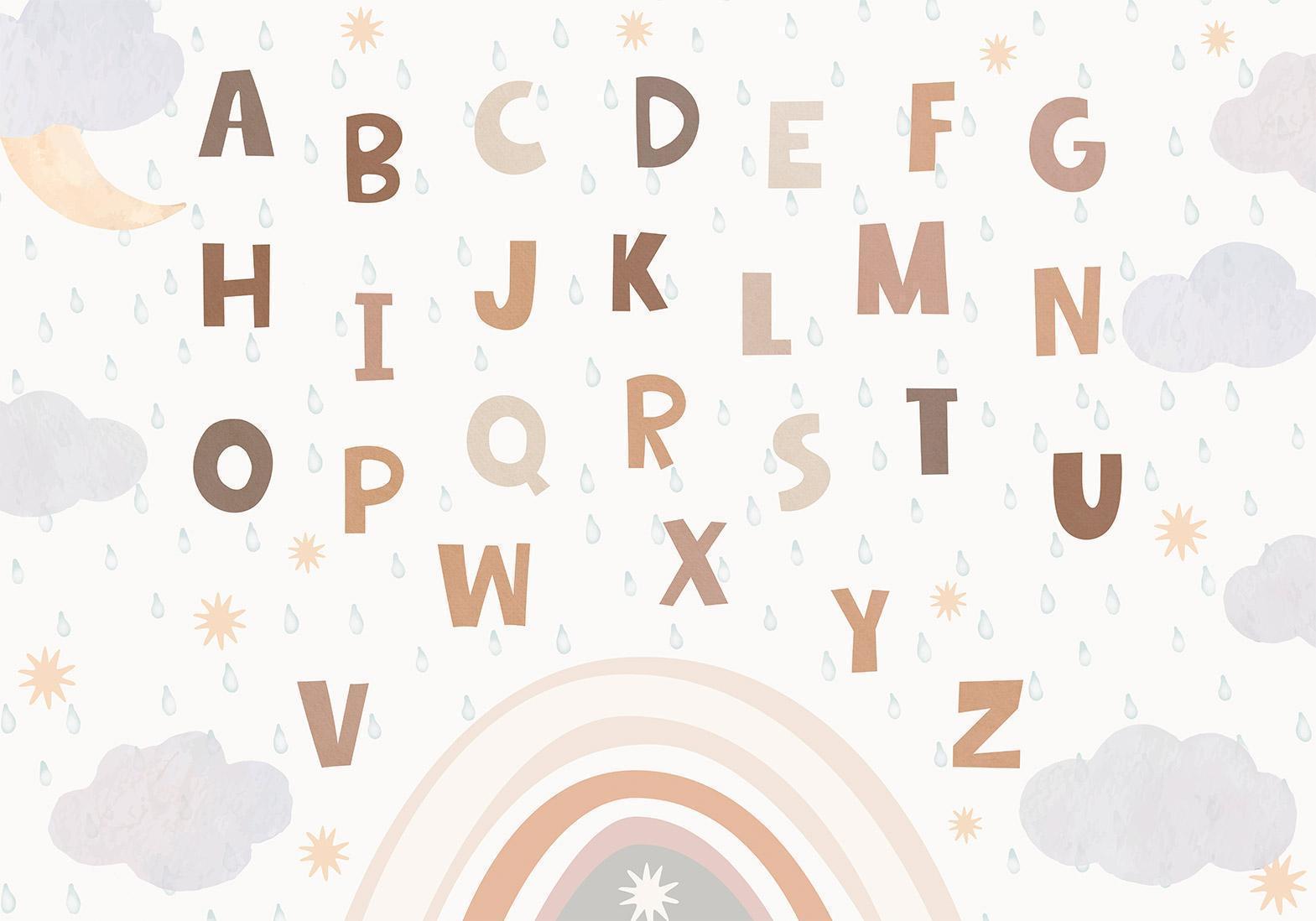 Fototapete - Letters in Soft Colours Artgeist