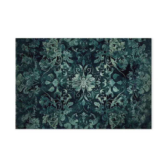 Leinwandbild - Oriental Pattern Carpet: Emerald Ornaments and Worn Patterns