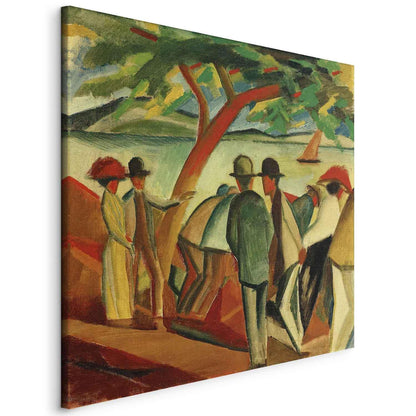 Leinwandbild - Spaziergänger am See (August Macke) Artgeist