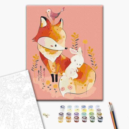 Malen nach Zahlen - Fox and Rabbit