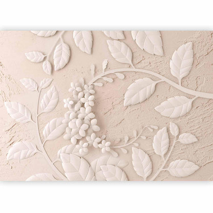 Fototapete „Paper Flowers Beige“ – Blumige Eleganz in zarten Tönen