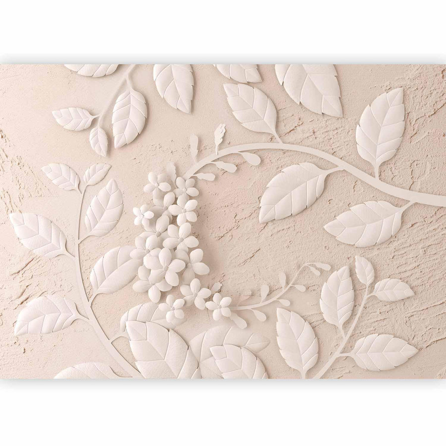 Fototapete „Paper Flowers Beige“ – Blumige Eleganz in zarten Tönen