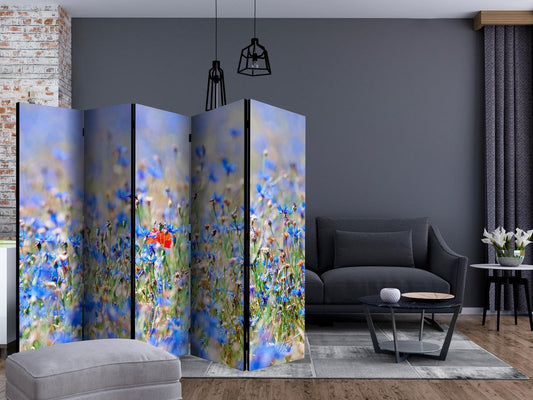 Paravent - A sky-colored meadow - cornflowers II Artgeist