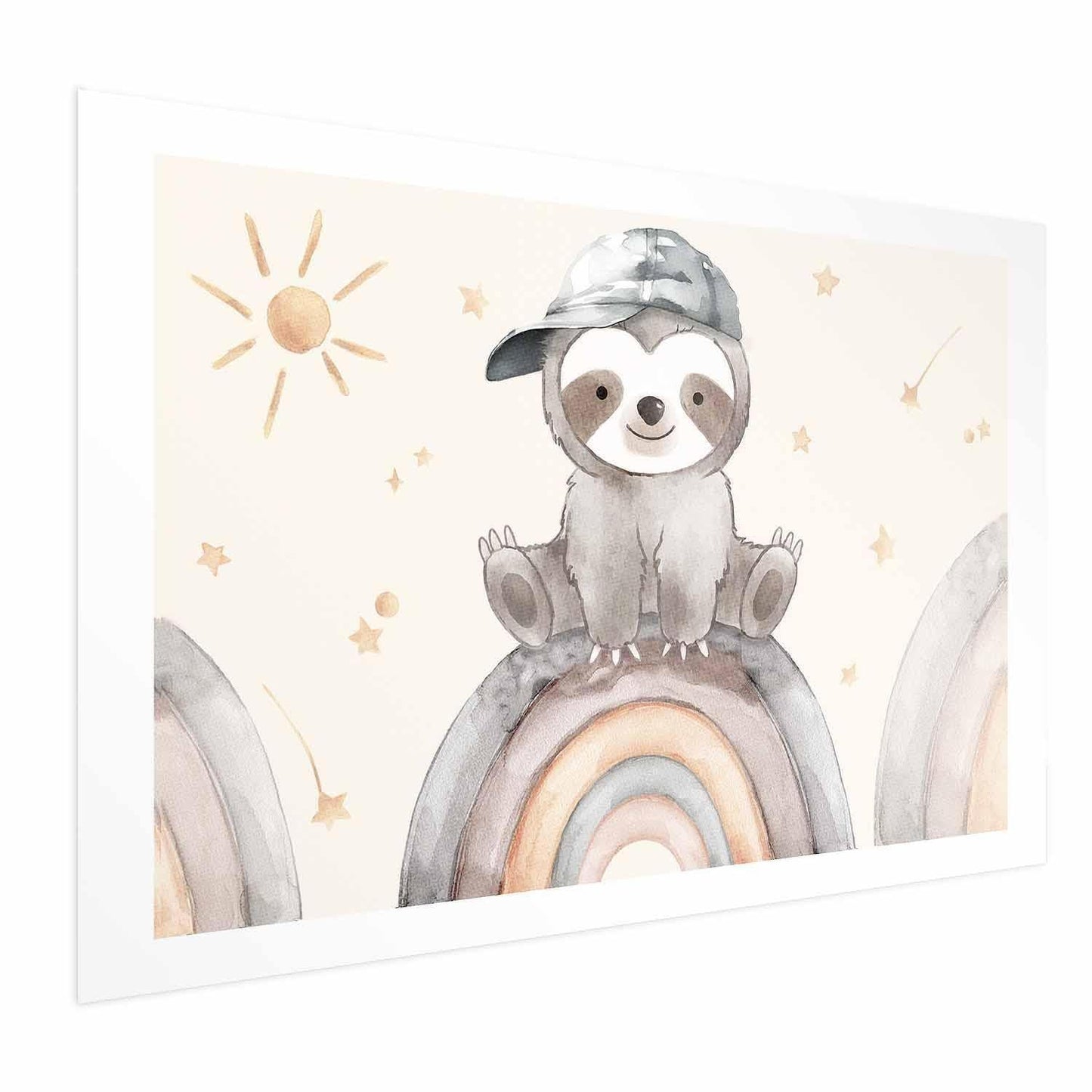 Poster - Little Animal Among Stars and Rainbows Artgeist