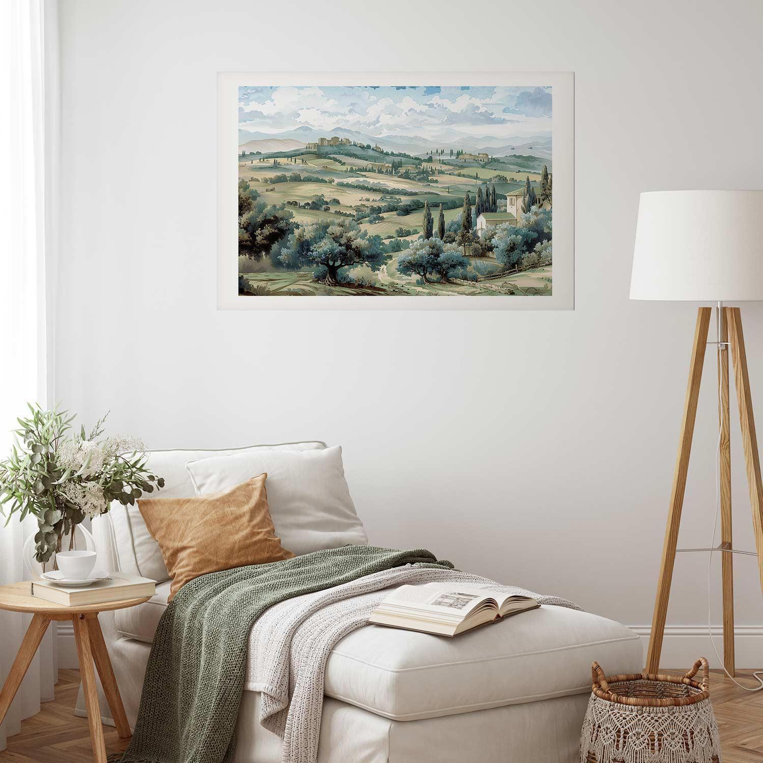 Poster - Landscape with Sunny Green Fields Artgeist