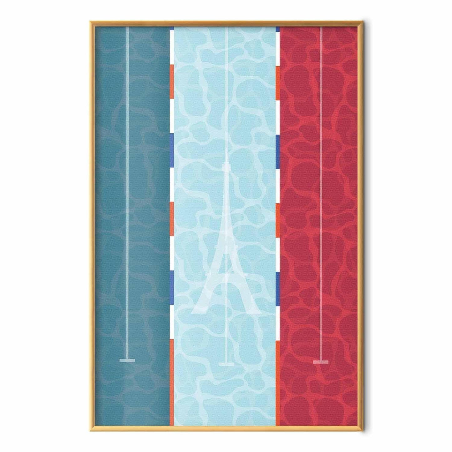 Poster - Illustration of a Pool Against the French Flag