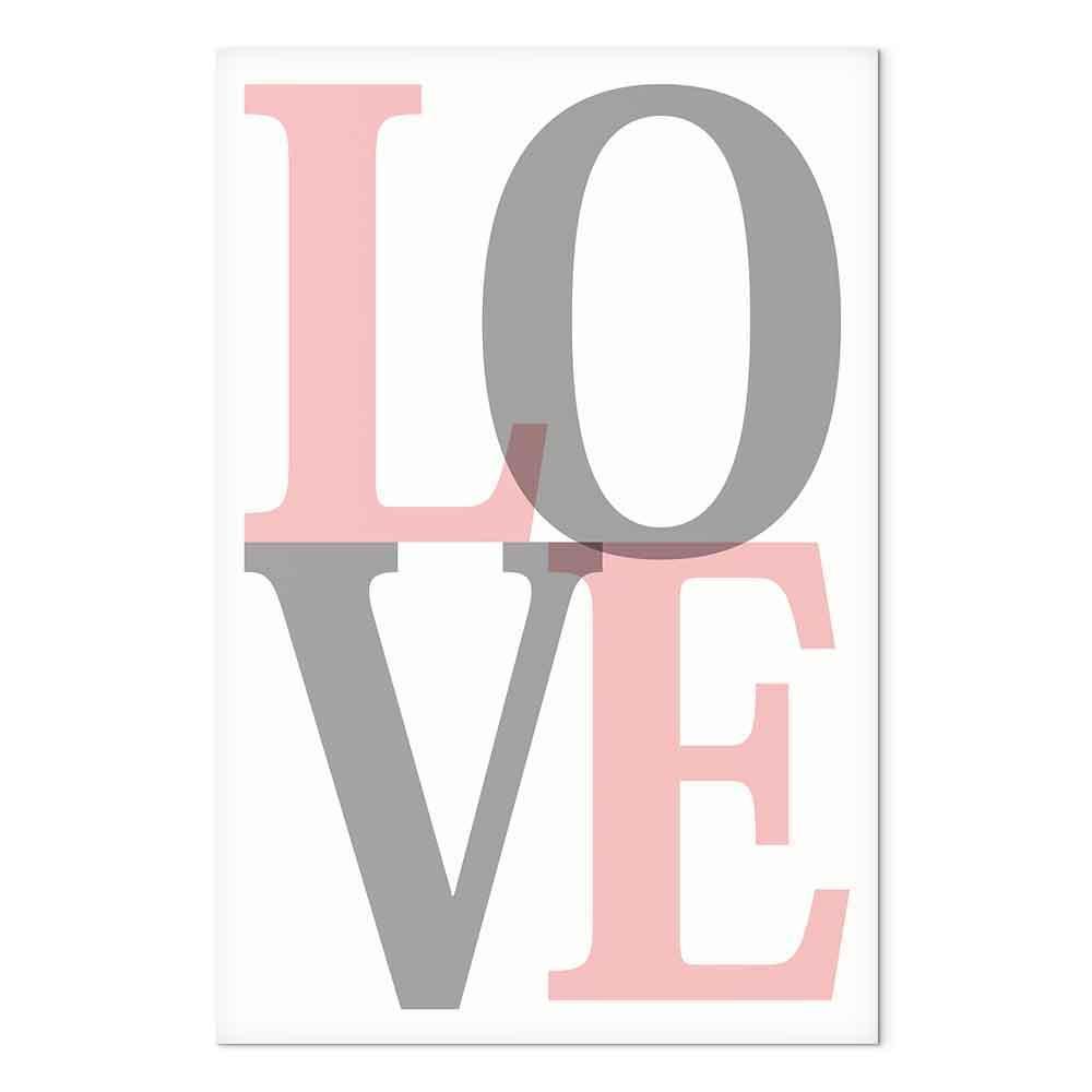 Leinwandbild - Grey Love (1 Part) Vertical