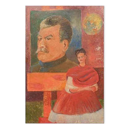 Leinwandbild - Frida Kahlo – Self-Portrait with Stalin