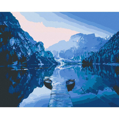 Malen nach Zahlen - Boats on the Lake