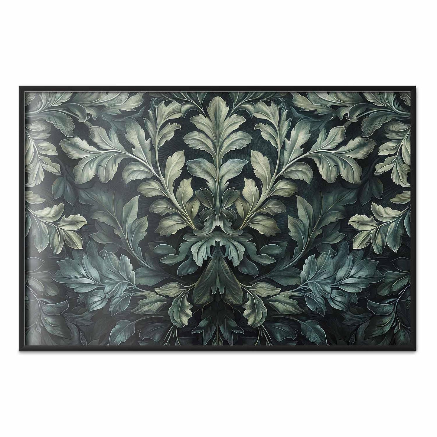Poster - Victorian Leaves in Dark Greens