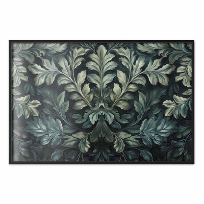 Poster - Victorian Leaves in Dark Greens