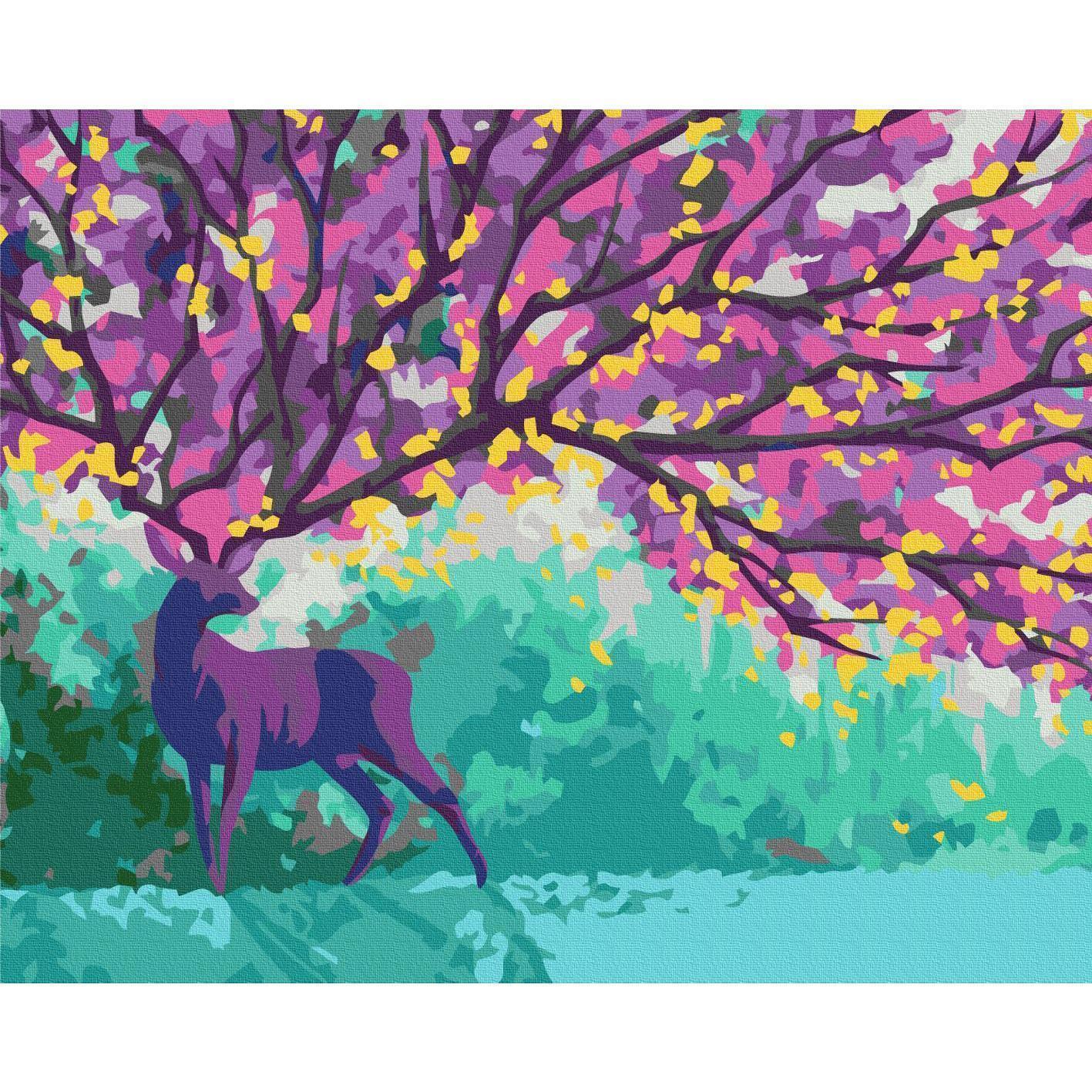 Malen nach Zahlen - Purple Deer