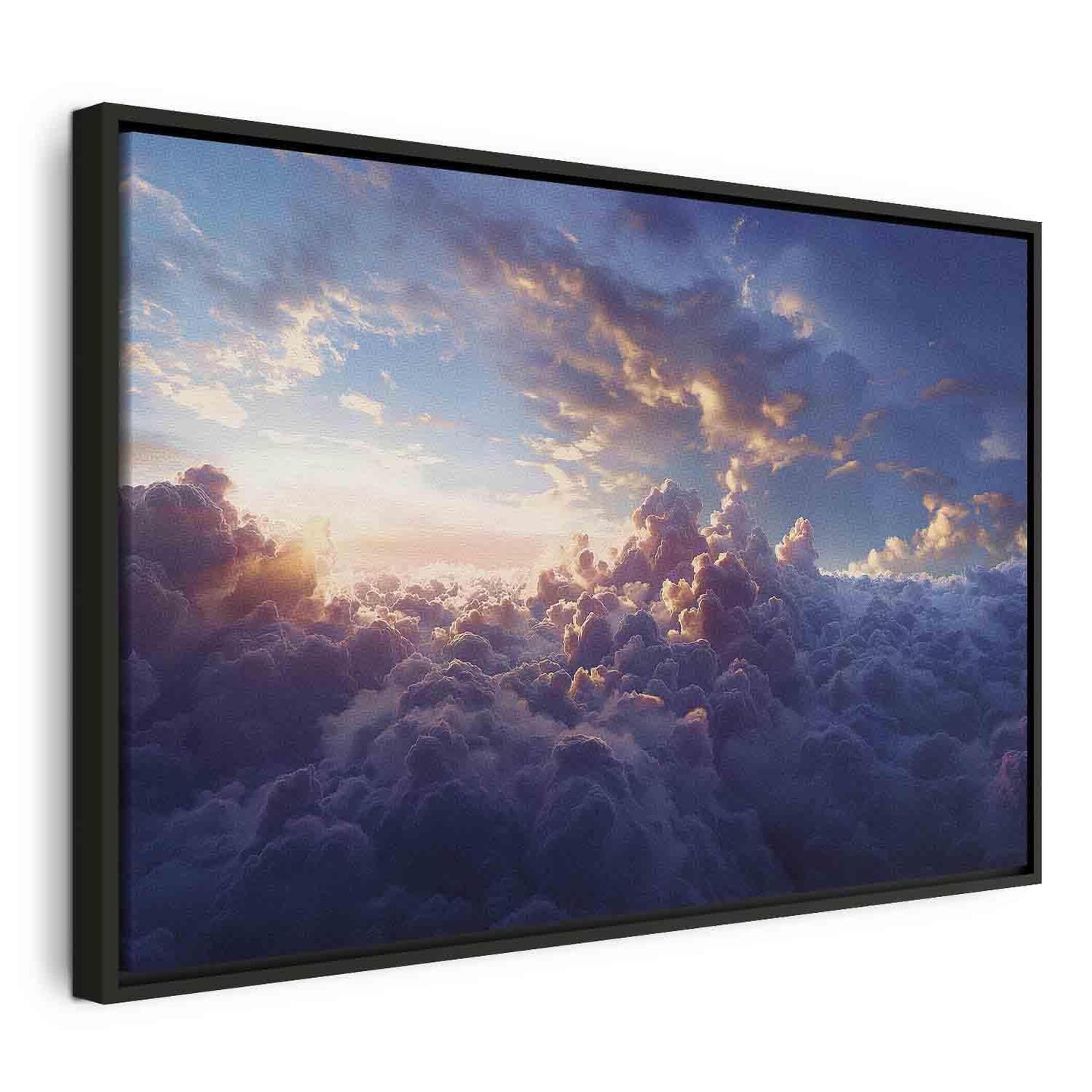 Leinwandbild - The Sun in Hiding: The Golden Face of the Sky Over a Cloudy Sea Artgeist