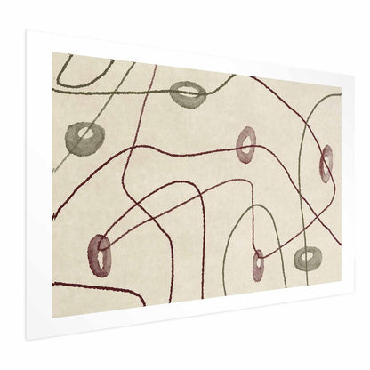 Poster - Lines and Shapes - a bead labyrinth on a pale, worn background Artgeist