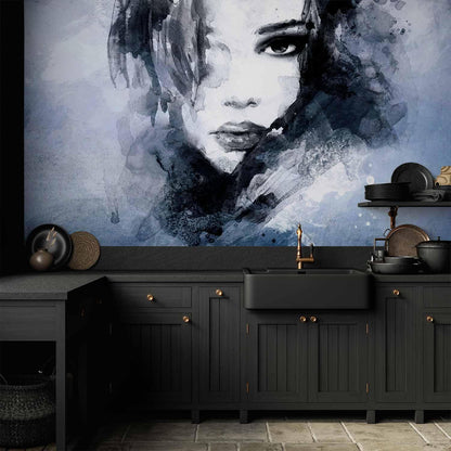 Fototapete Blue Enigma – Abstraktes Wanddesign in Blau