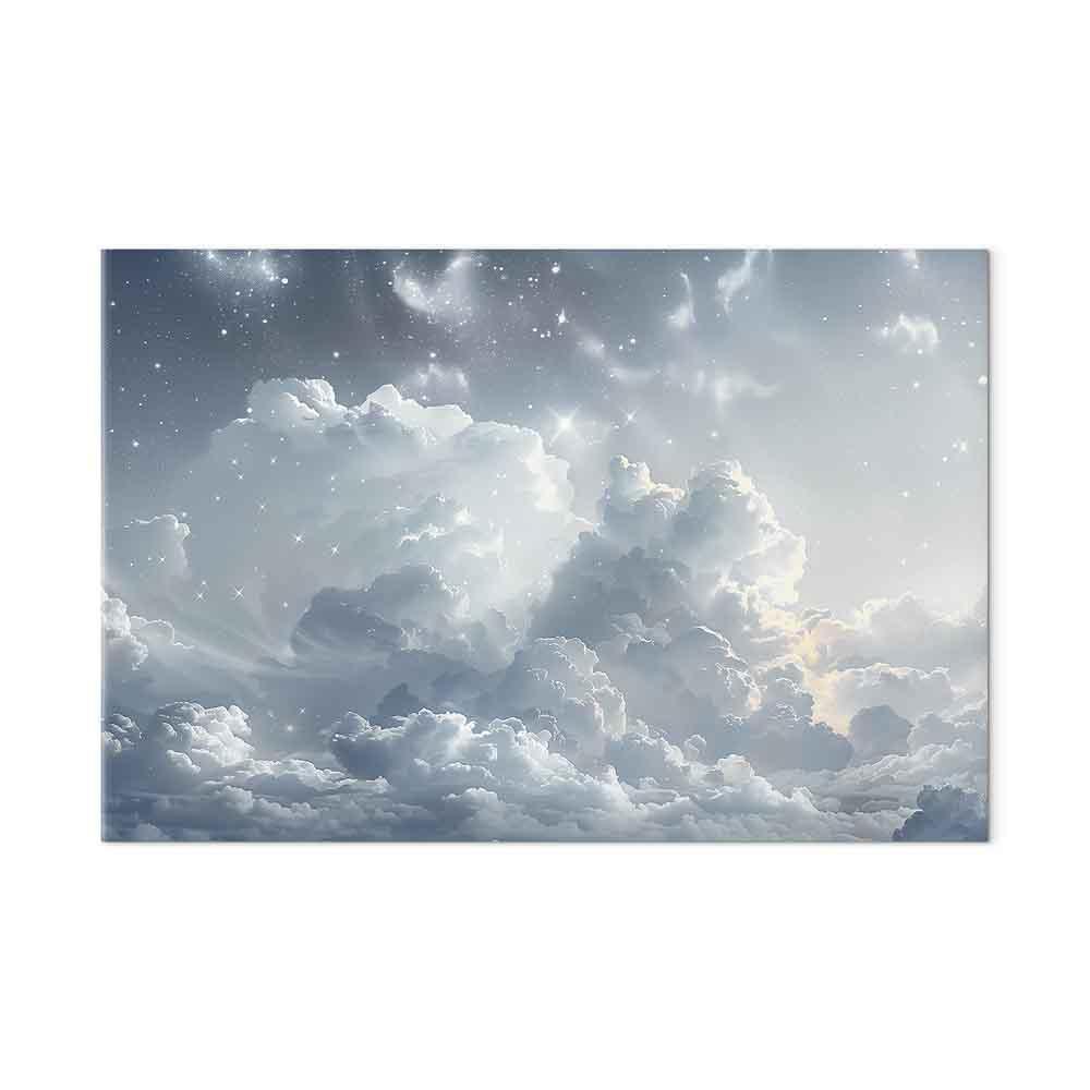 Leinwandbild - Astral Calm: Stars Scattered Over Delicate Clouds
