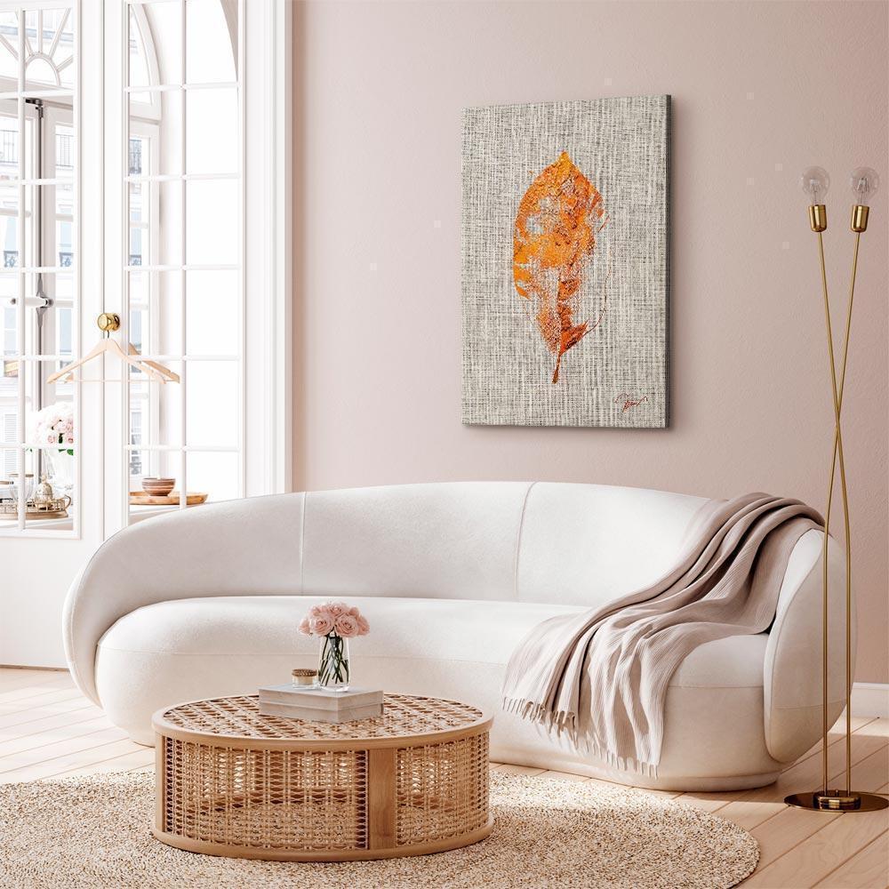 Leinwandbild - Golden Flora (1 Part) Vertical