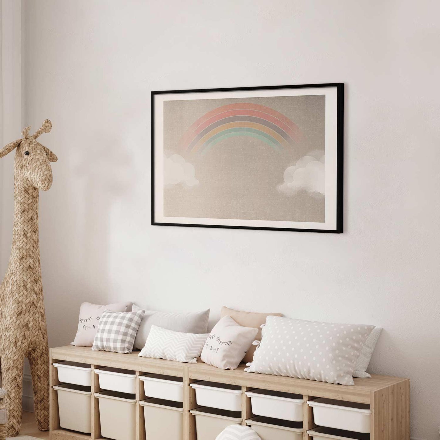 Poster Regenbogen im Regen – Sanfte Farben, leise Magie