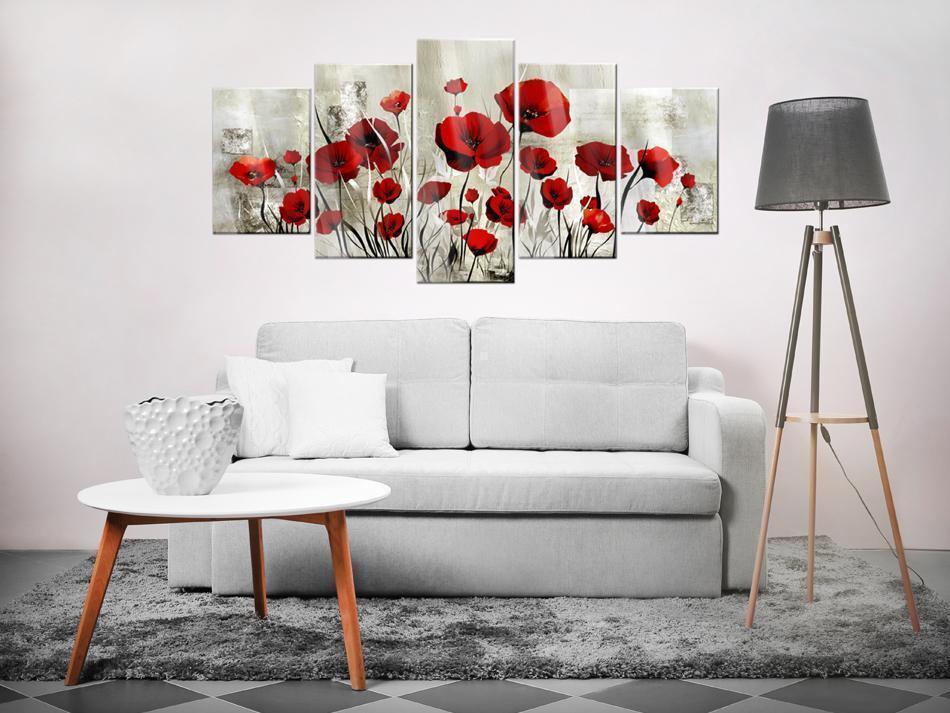 Acrylglasbild - Scharlachrotes Feld - Lebendige Eleganz für Ihre Wände