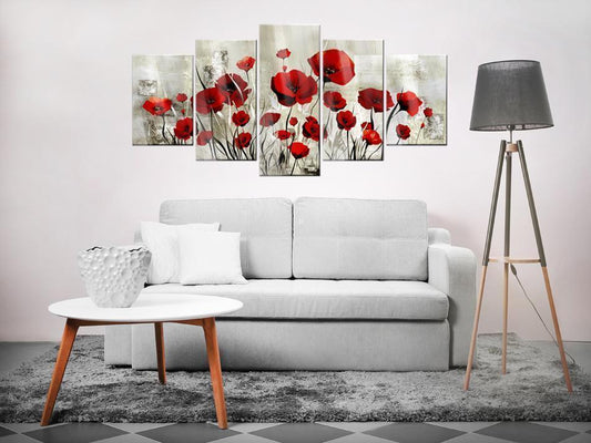 Acrylglasbild - Scharlachrotes Feld - Lebendige Eleganz für Ihre Wände
