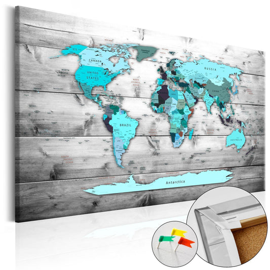 Korkbild - Blue Continents Artgeist