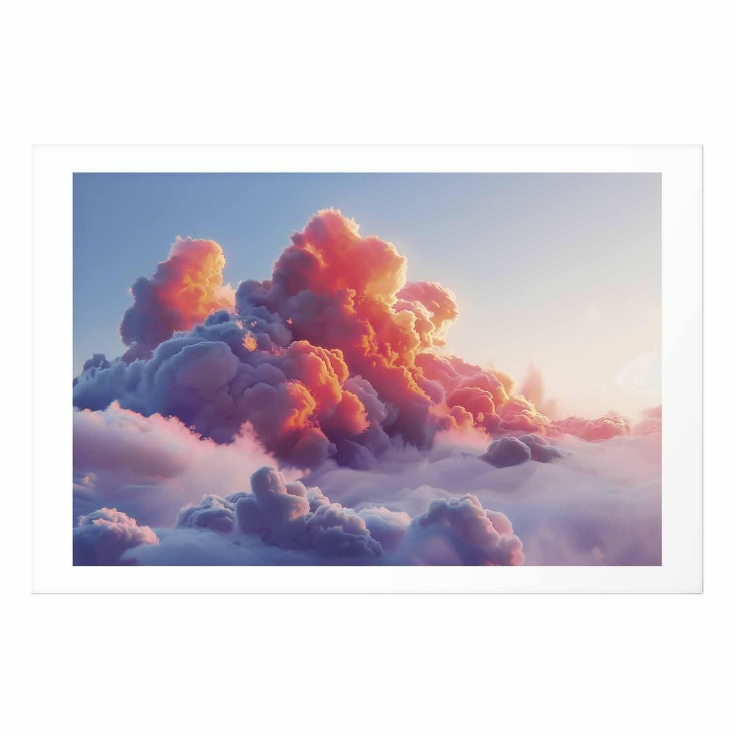 Poster - Dusk Spectacle: Clouds in Shades of Pink and Purple