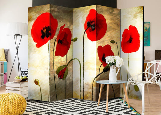 Paravent - Golden Field of Poppies II Artgeist