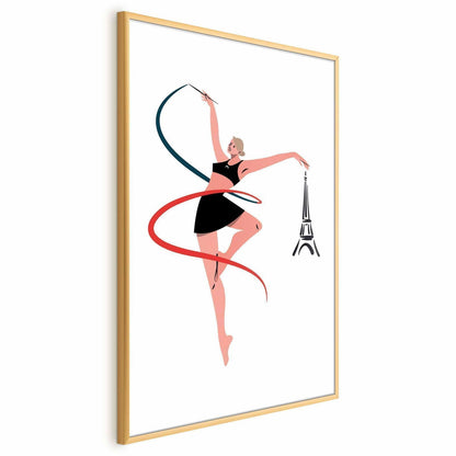Poster - Illustration of a Woman with a Ribbon - Artistic Gymnastics Artgeist