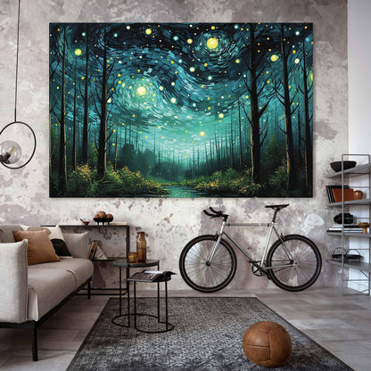 Wandbild XXL - Starry night - a modern version of Van Gogh's night sky