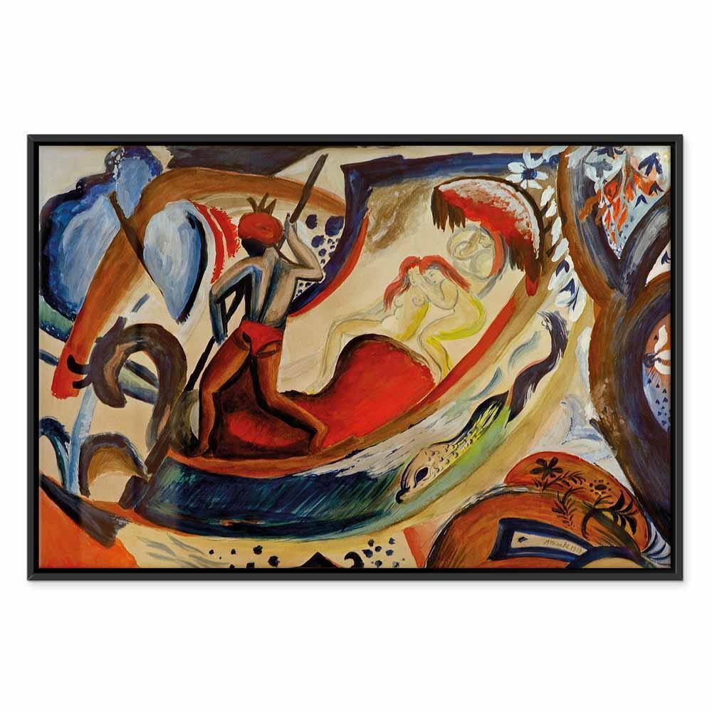 Leinwandbild - August Macke – Nackte Mädchen in der Barke