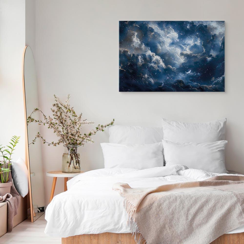 Leinwandbild - Astronomical Wonders: Clouds and Stars in Harmonious Combination