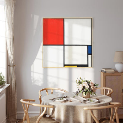 Leinwandbild - Piet Mondrian – Composition No III, with red, blue, yellow and black
