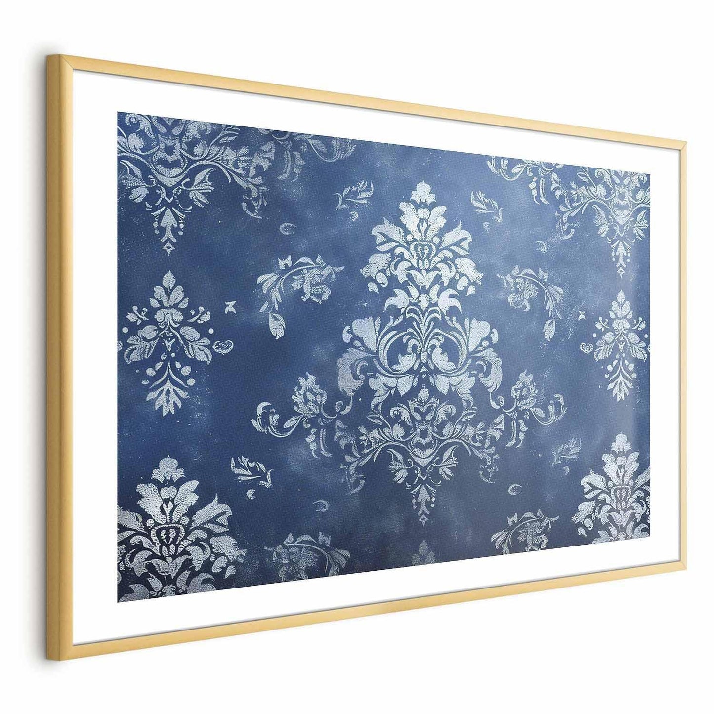 Poster Retro Ornament – Vintage-Muster in Blautönen