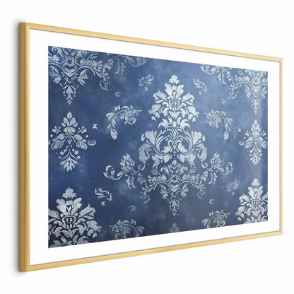 Poster Retro Ornament – Vintage-Muster in Blautönen