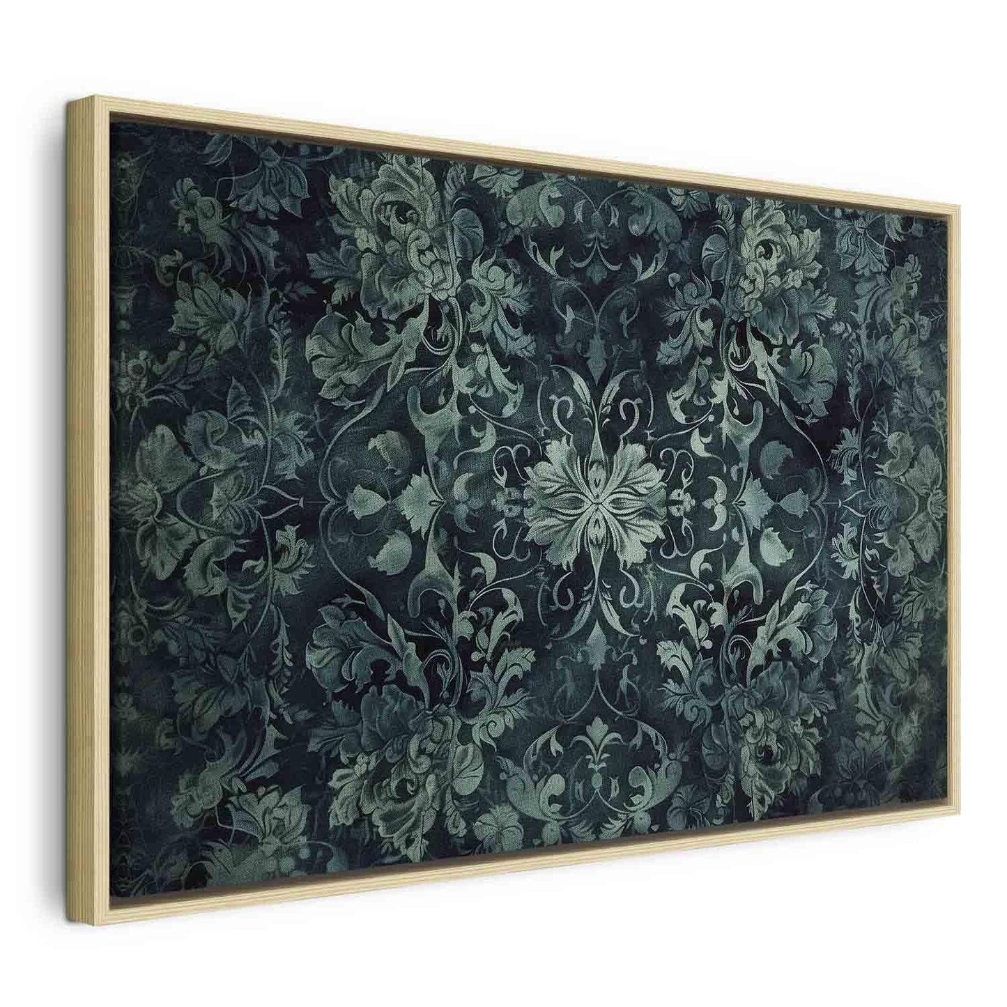 Leinwandbild - Oriental Pattern Carpet: Emerald Ornaments and Worn Patterns Artgeist