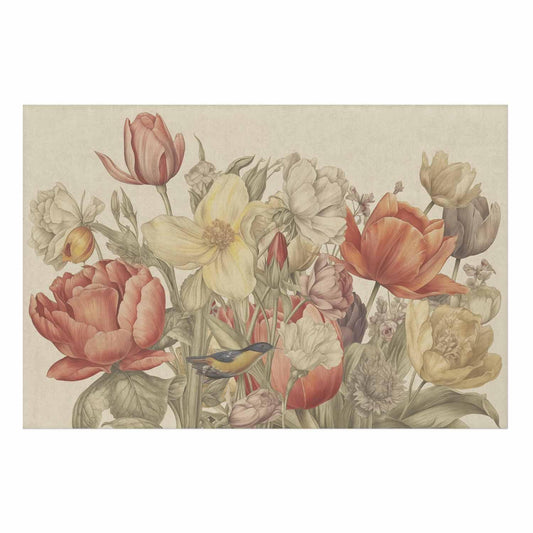 Poster - Flower Bouquet on a Cream Background