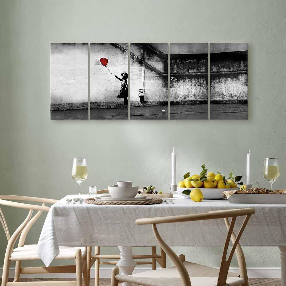 Leinwandbild - Banksy: Runaway Balloon