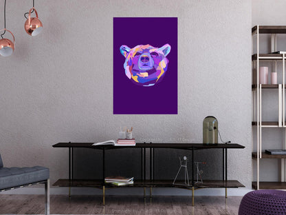 Leinwandbild - Colourful Bear (1 Part) Vertical Artgeist