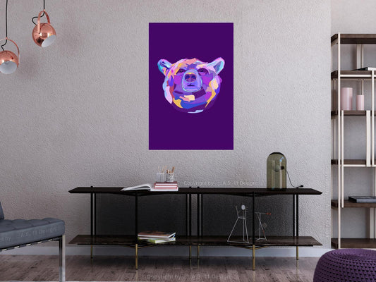Leinwandbild - Colourful Bear (1 Part) Vertical Artgeist