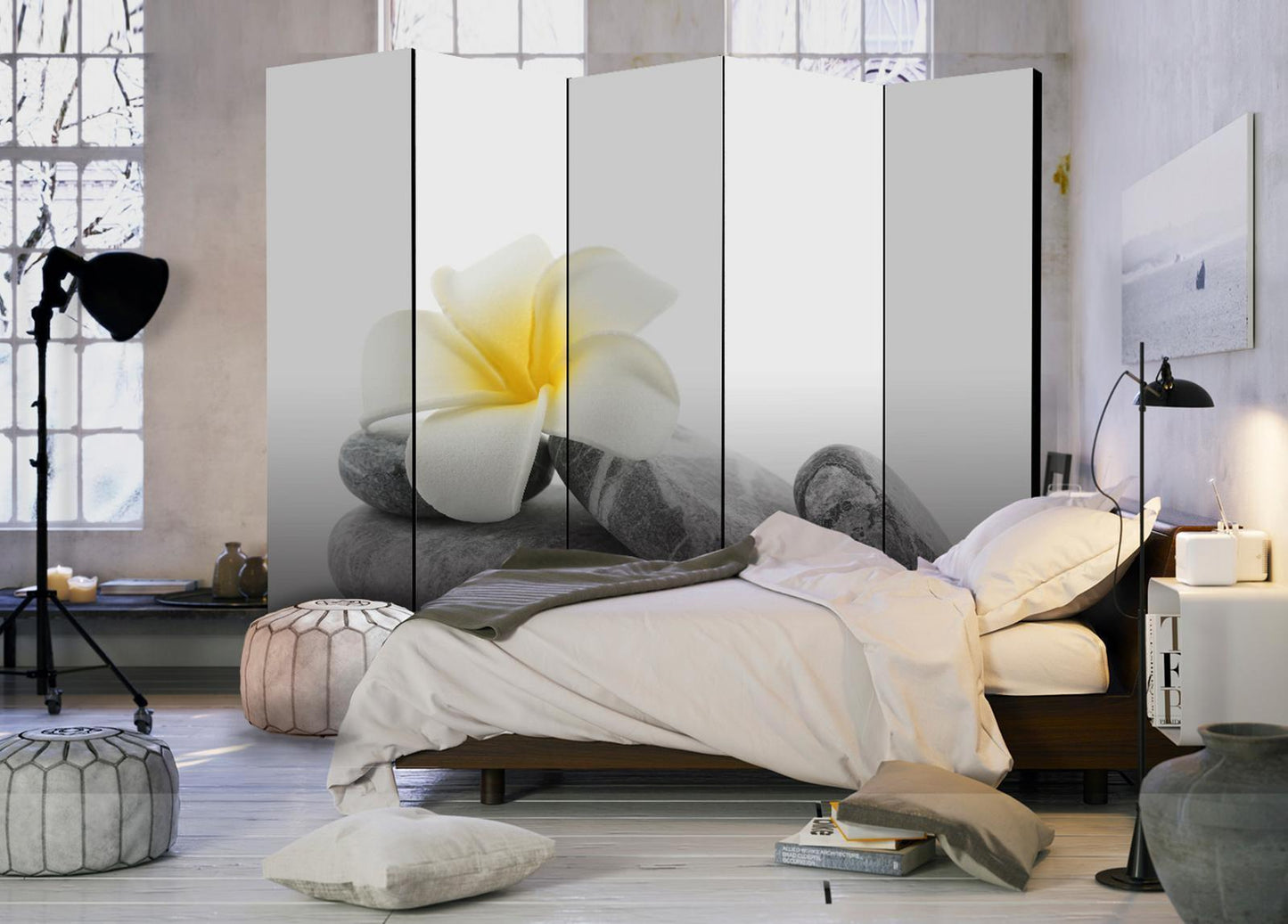 Paravent - White Lotus II Artgeist