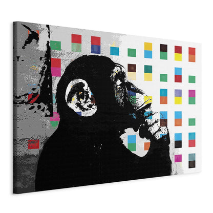 Leinwandbild - Banksy The Thinker Monkey Artgeist