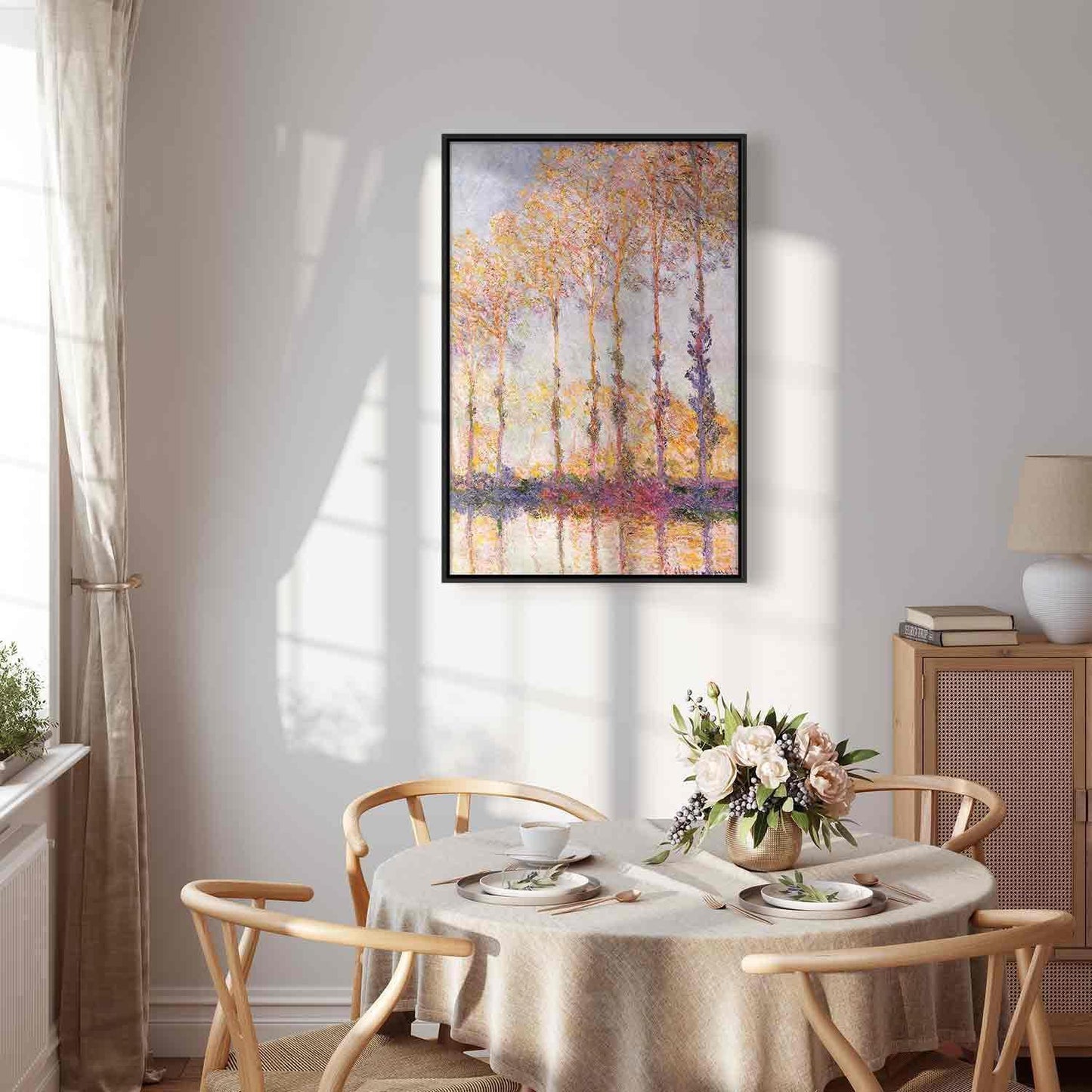 Leinwandbild - Poplars on the Bank of the River Epte Artgeist