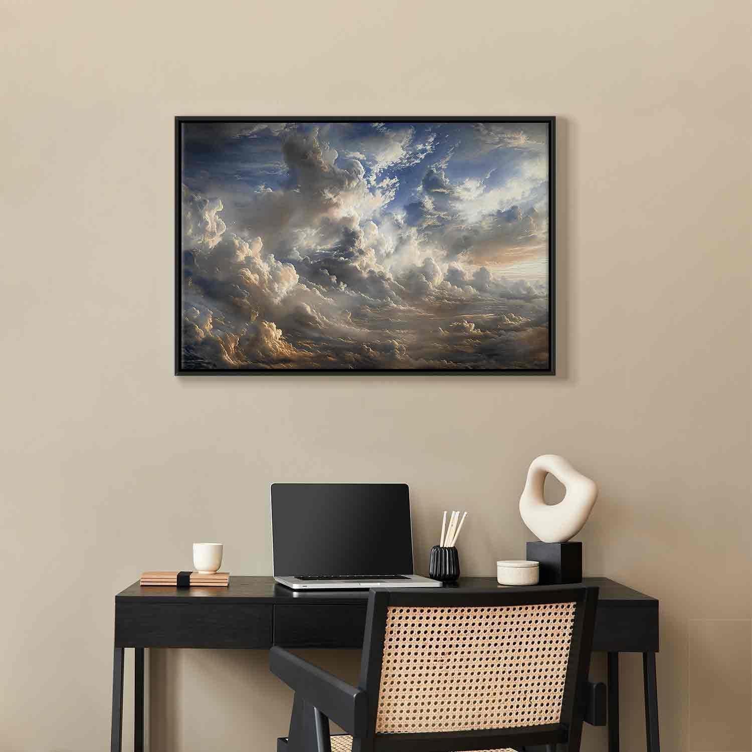 Leinwandbild - Golden Reflections on Clouds Foretelling Dusk Artgeist