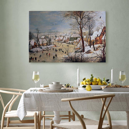 Leinwandbild - Pieter Bruegel the Elder – Winter Landscape with Birdtrap