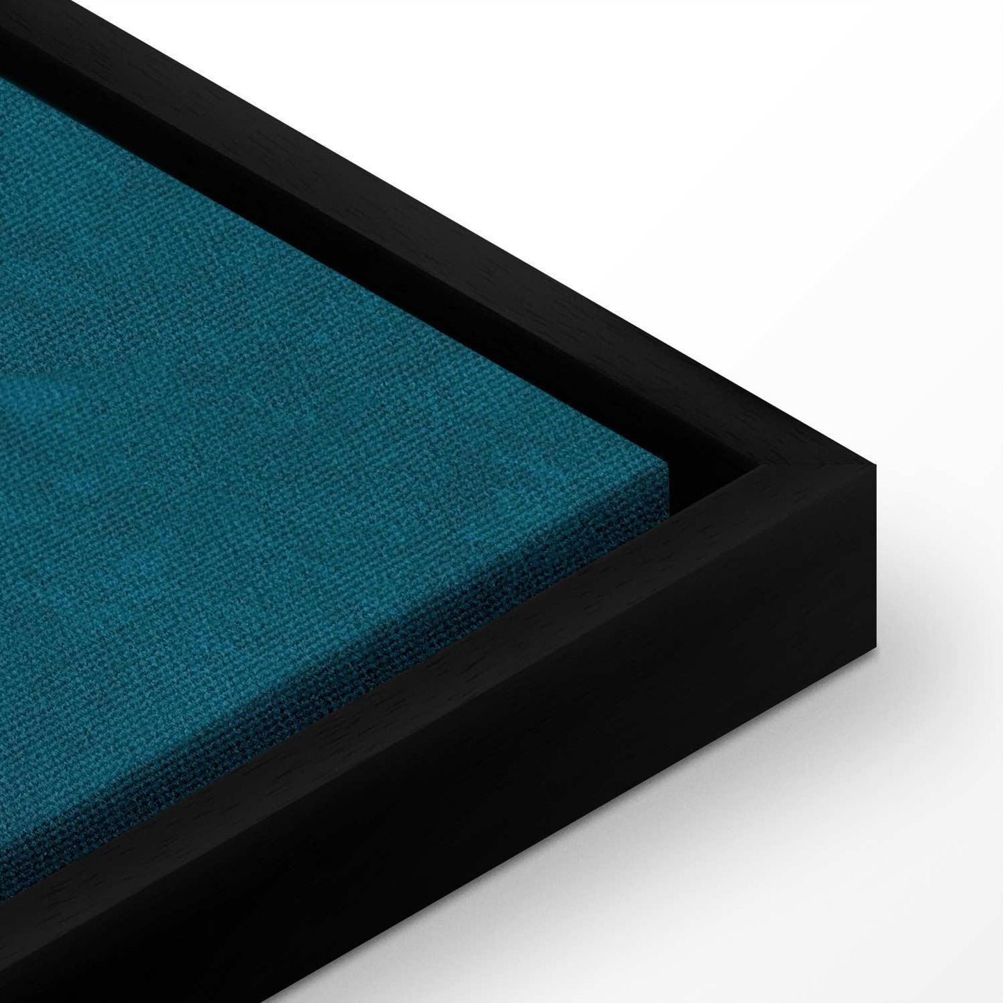 Leinwandbild - Evening by the pond - a group of cranes drawn in dry pastel on a dark turquoise background