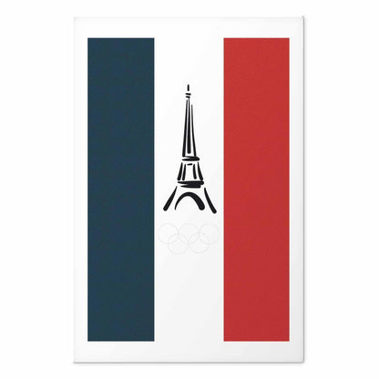 Poster - Graphic Eiffel Tower Against the French Flag