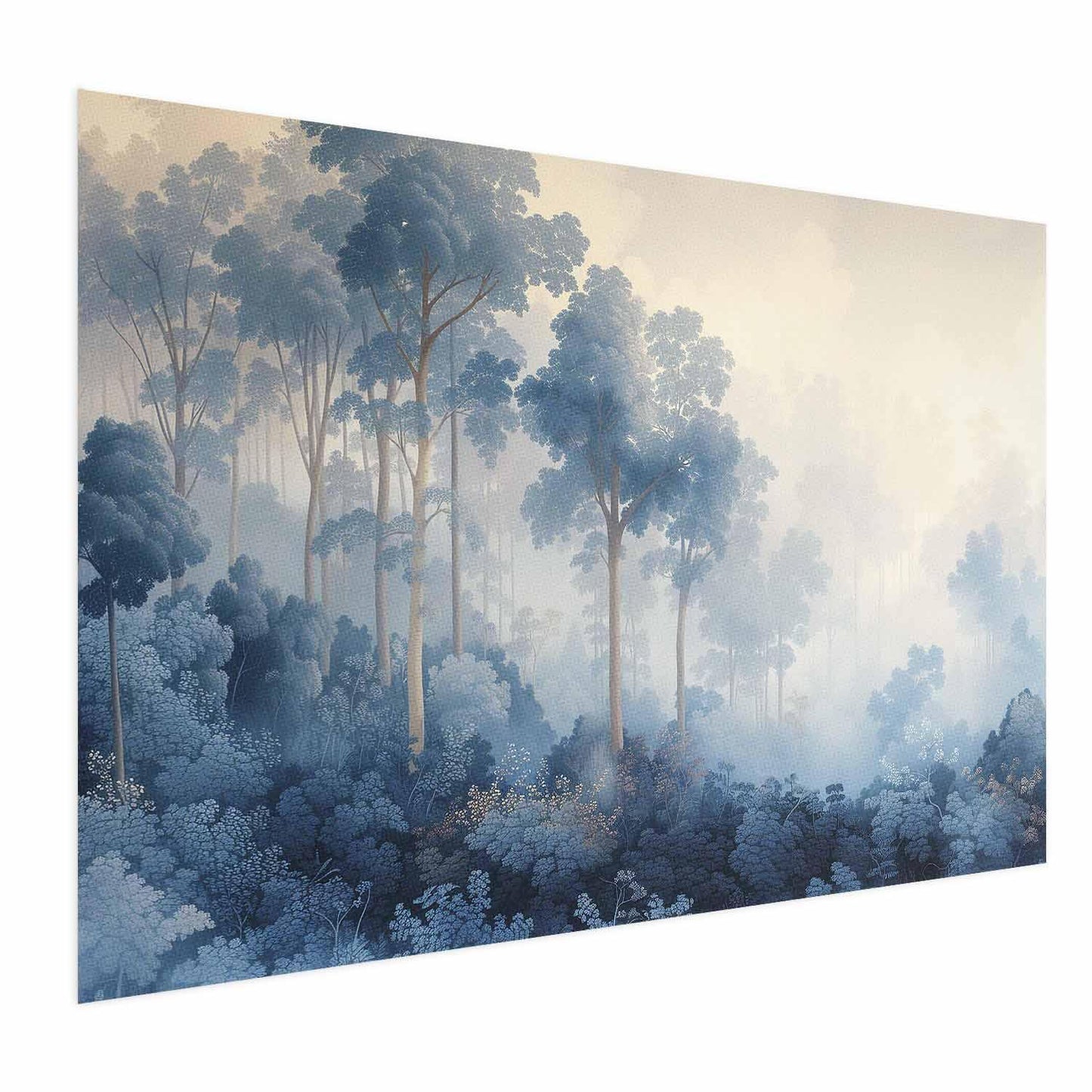 Poster - Forest in Misty Blue Shades Artgeist